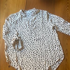 Leopard Print Women's Top - Black and cream